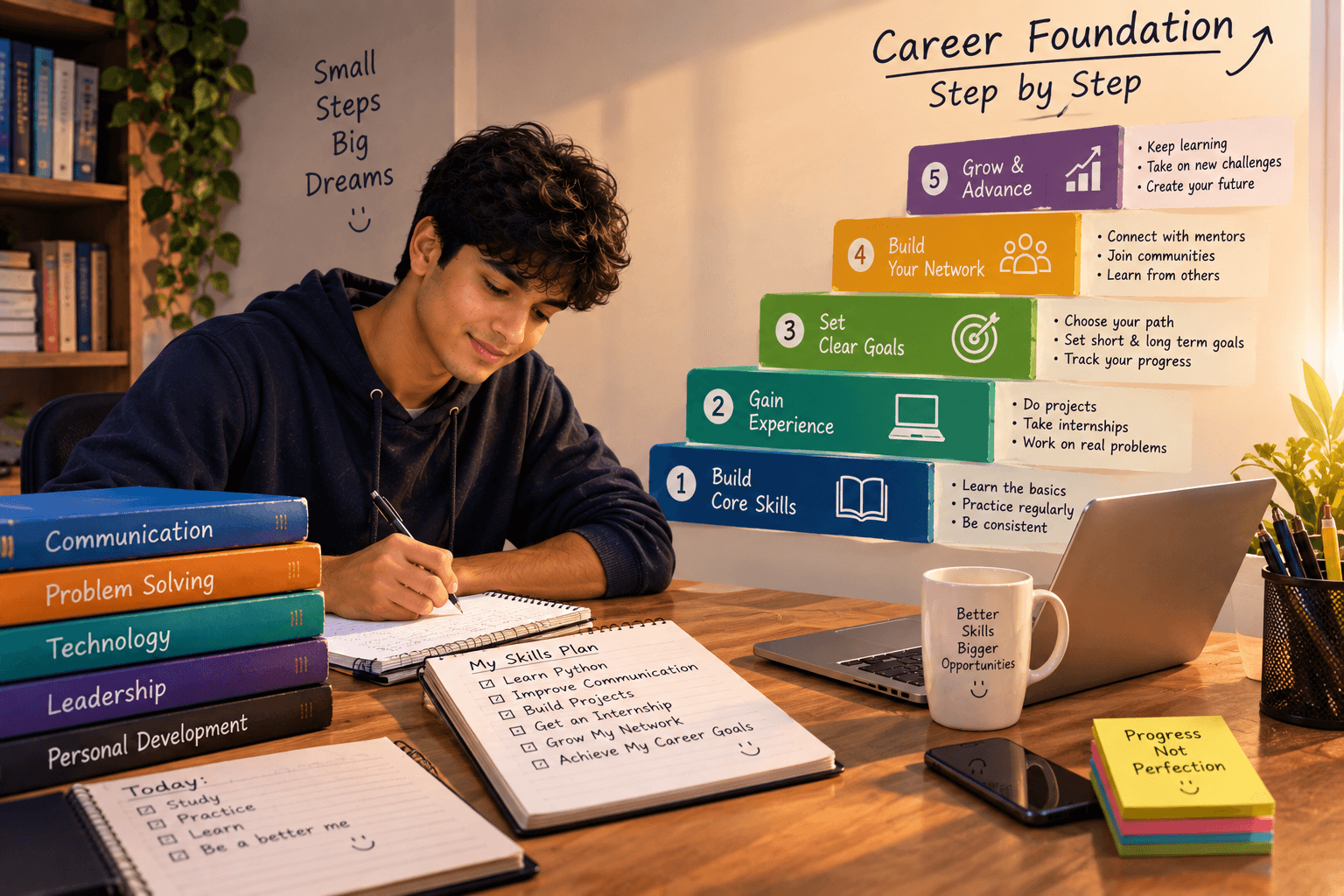 Building skills, goals and a career foundation step by step